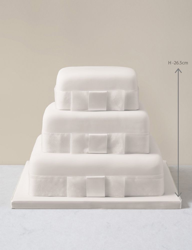 3 Tier Elegant Wedding Cake - Sponge (Serves 180) Last order date 26th March 5 of 6