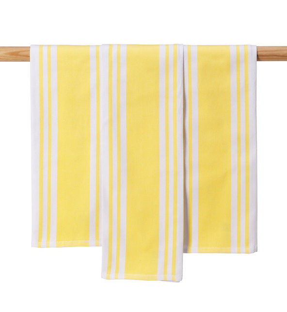 3 Woven Striped Tea Towels Image 1 of 1
