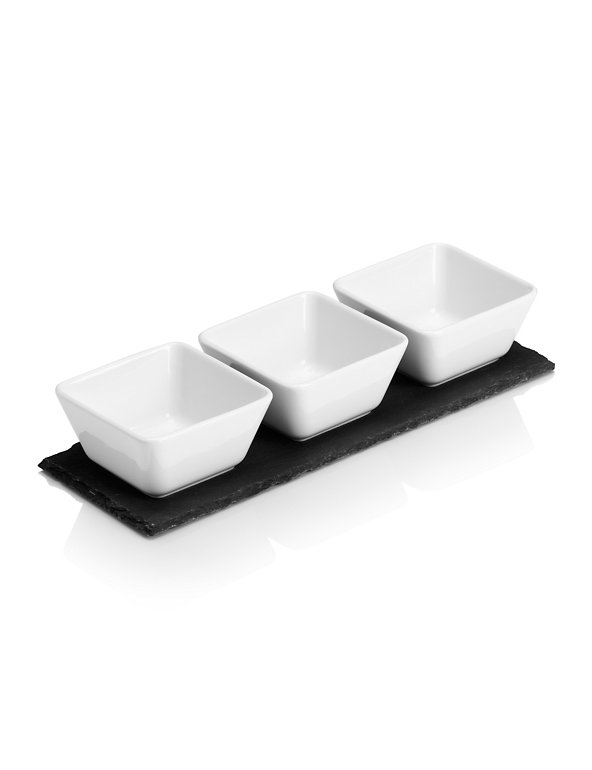 3 Xtapas Bowls with Slate Tray Image 1 of 2