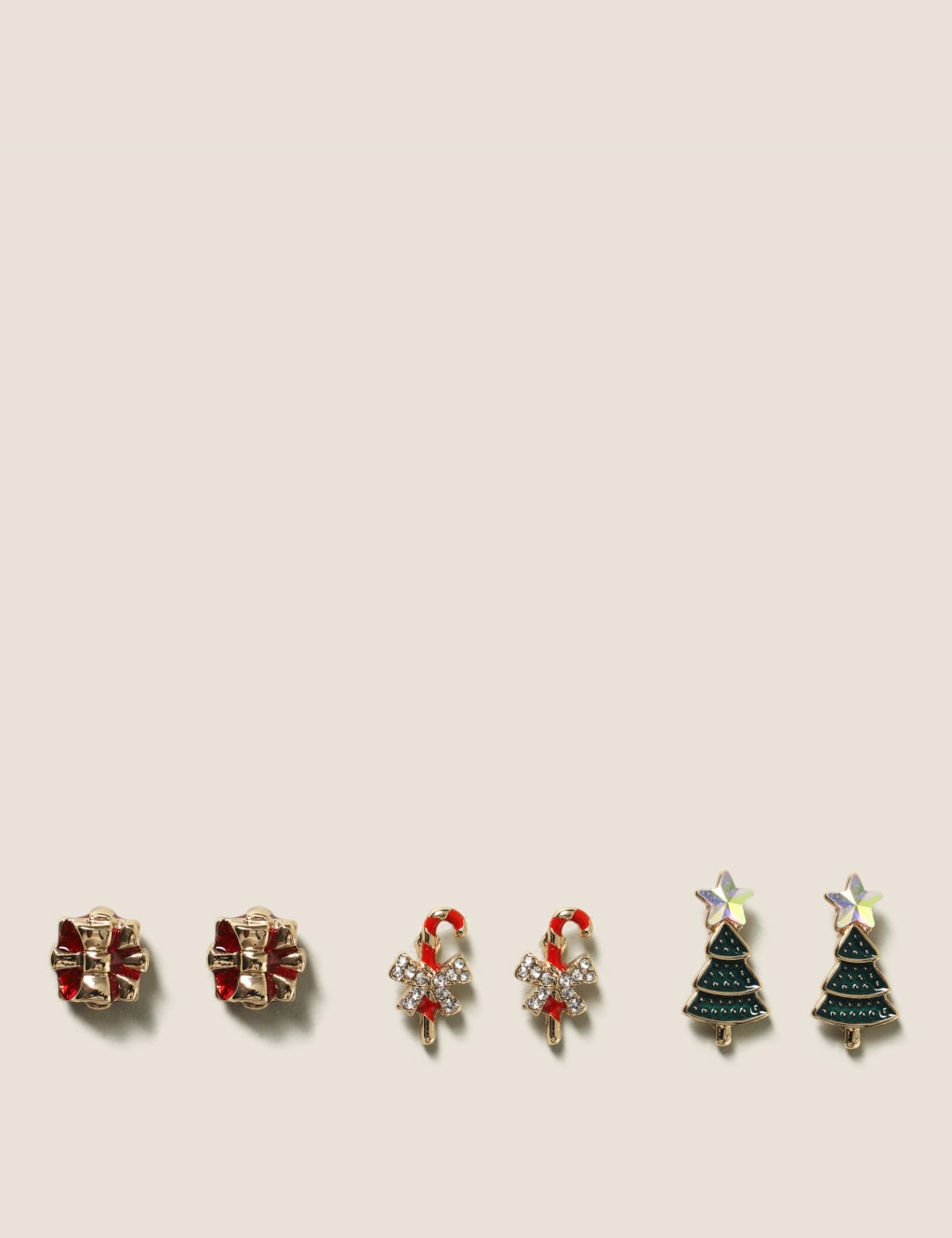 3 pk Christmas Present Earrings
