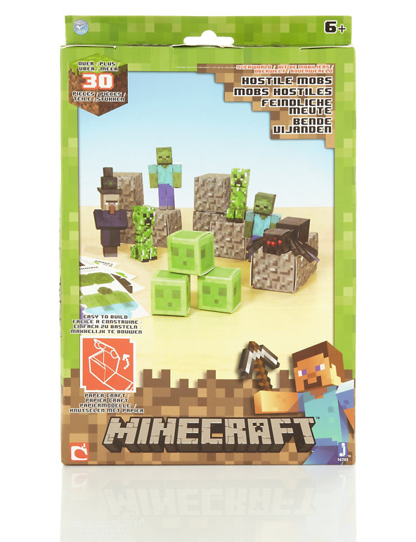 30 Piece Minecraft Hostile Paper Craft Pack Image 1 of 2
