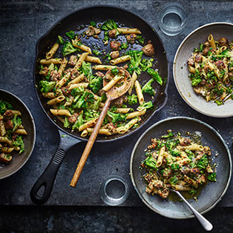 Speedy sausage and broccoli pasta