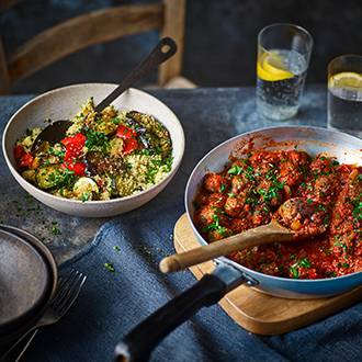 Spicy Lamb Meatballs with cous cous