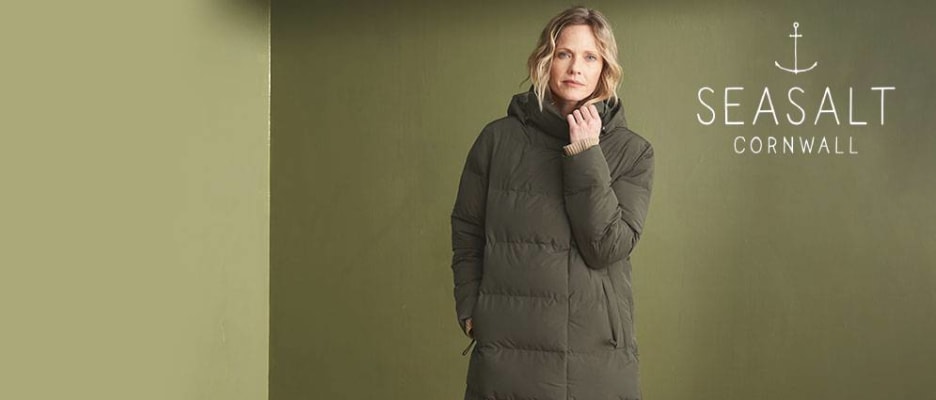 Woman wearing Seasalt raincoat