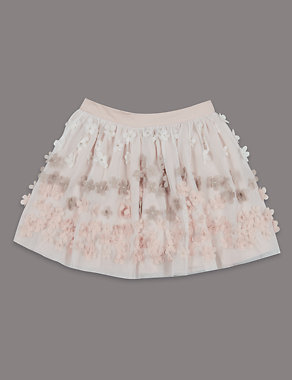 3D Floral Embellished Tutu Skater Skirt (1-7 Years) Image 2 of 4