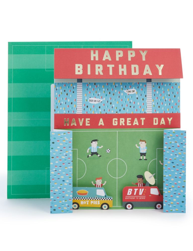 3D Football Stadium Birthday Card 1 of 5