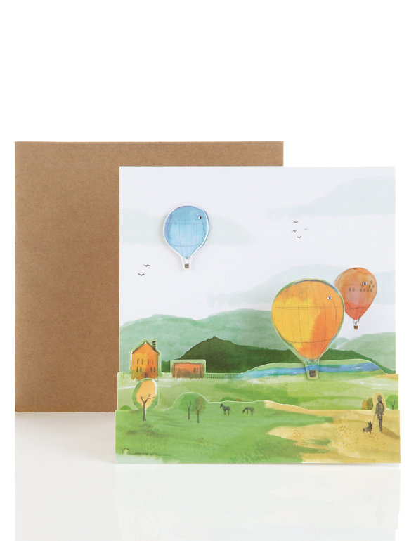 3D Hot Air Balloon Card Image 1 of 2
