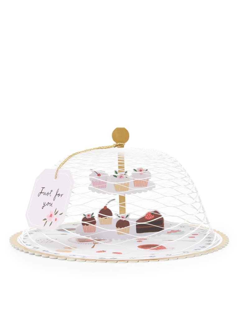 3D Popup Concertina Cake Dome Birthday Card M&S