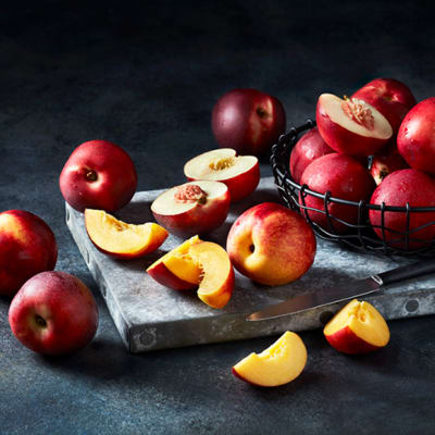 Golden nectarines cut into slices