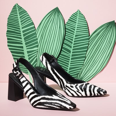 Zebra striped outlet heels