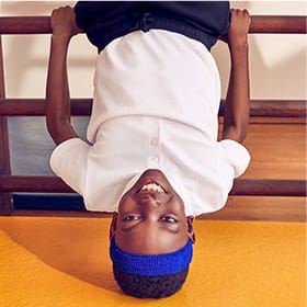 Boy wearing M&S stain-resistant school polo