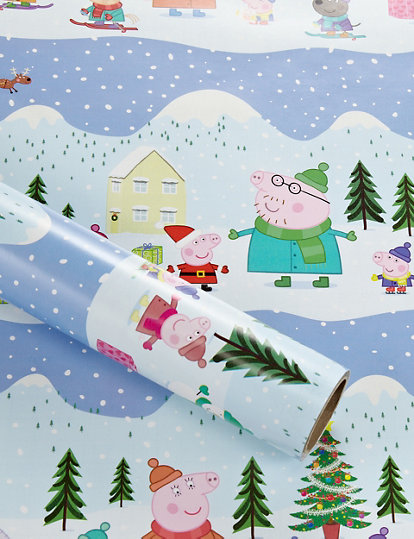 METRES OF PEPPA PIG CHRISTMAS WRAPPING PAPER 2 X 2m 4m