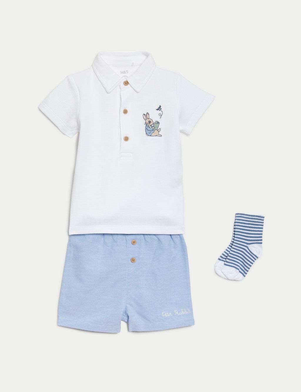 3pc Cotton Rich Peter Rabbit™ Outfit (0-3 Yrs) 1 of 9