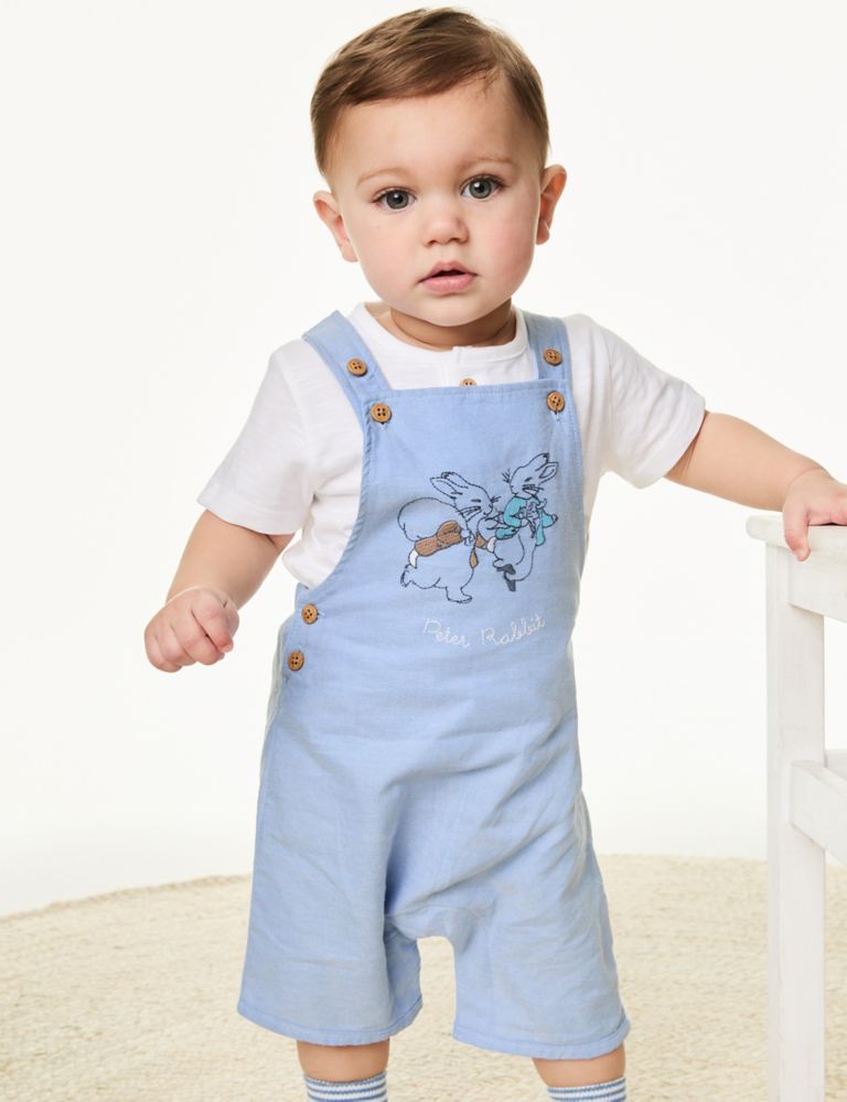 3pc Cotton Rich Peter Rabbit™ Outfit (0-3 Yrs) 1 of 8