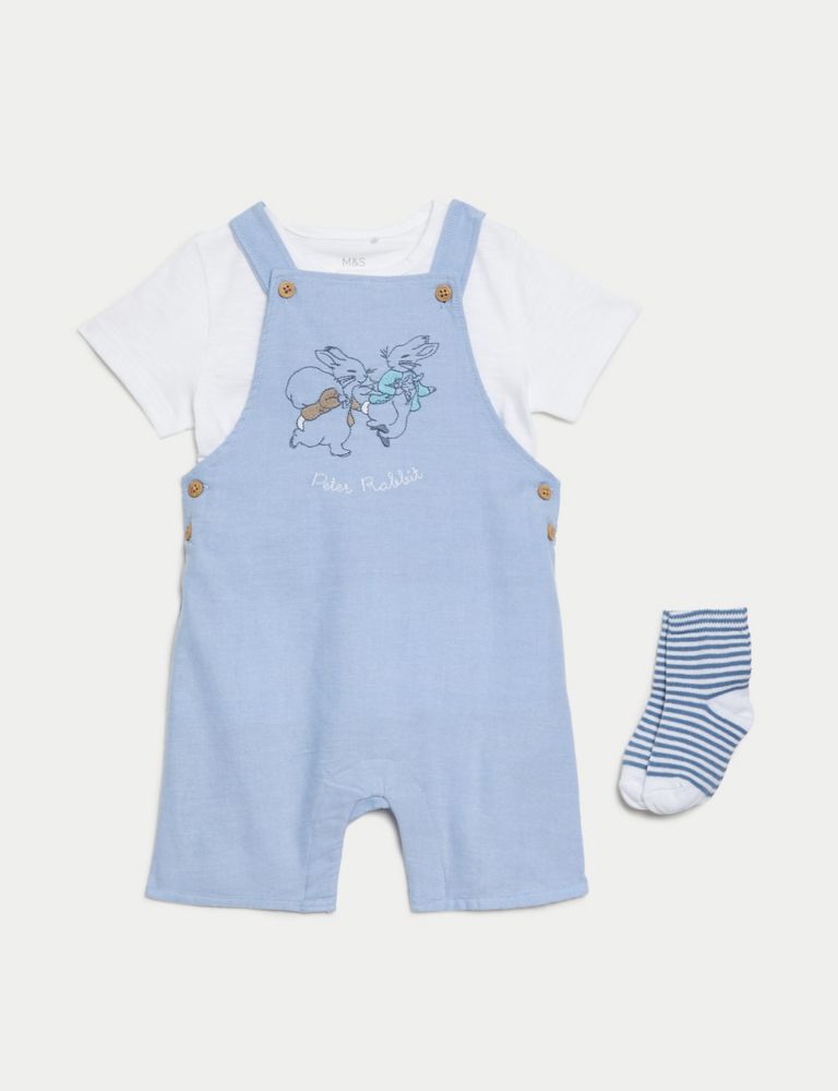 3pc Cotton Rich Peter Rabbit™ Outfit (0-3 Yrs) 2 of 8
