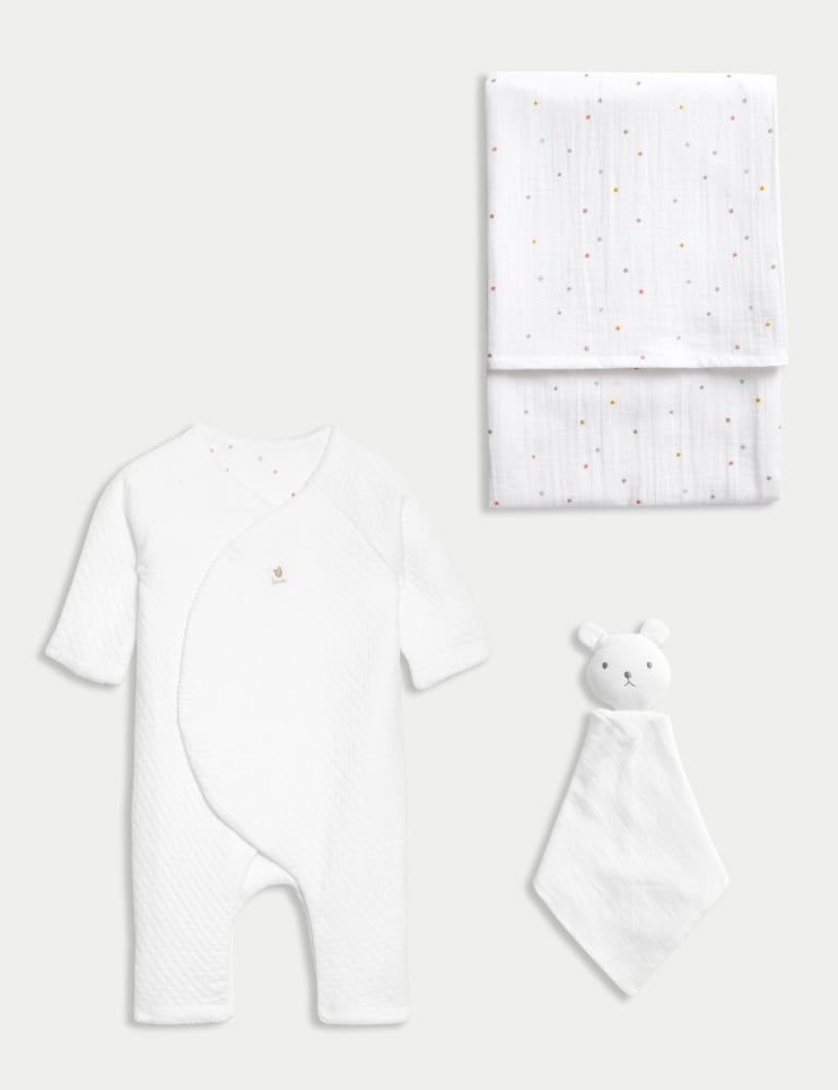 3pc Cotton Rich Sleepsuit Gift Set 0 6 Mths