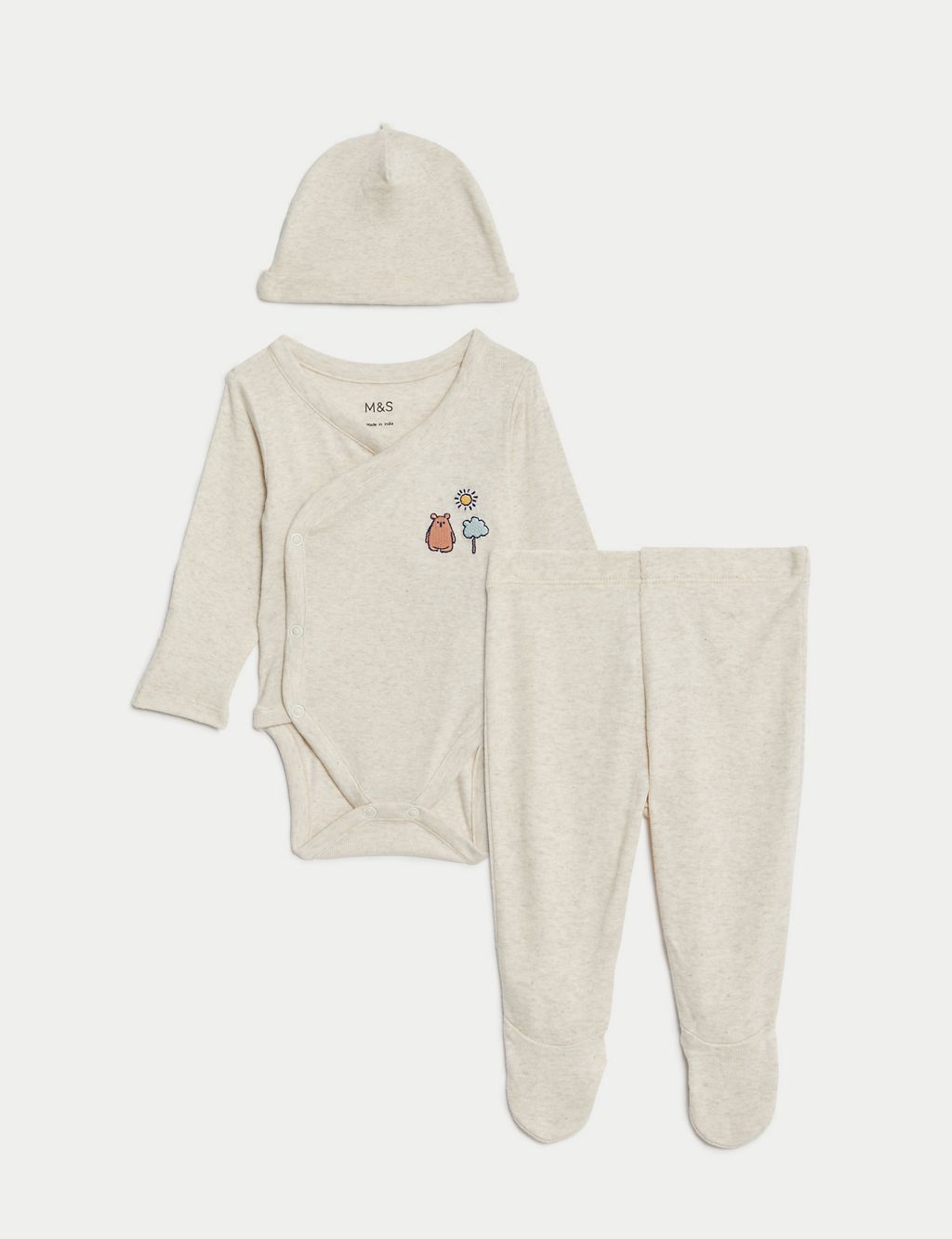 3pc Pure Cotton Bear Outfit (7lbs-1 Yrs) 1 of 9