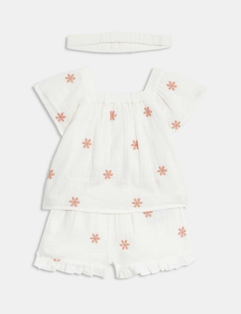 3pc Pure Cotton Floral Outfit (0-3 Yrs) 2 of 8