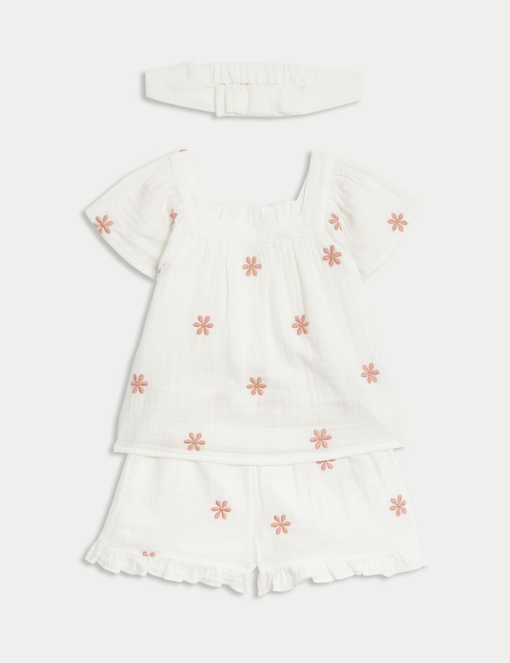 3pc Pure Cotton Floral Outfit (0-3 Yrs) 3 of 7