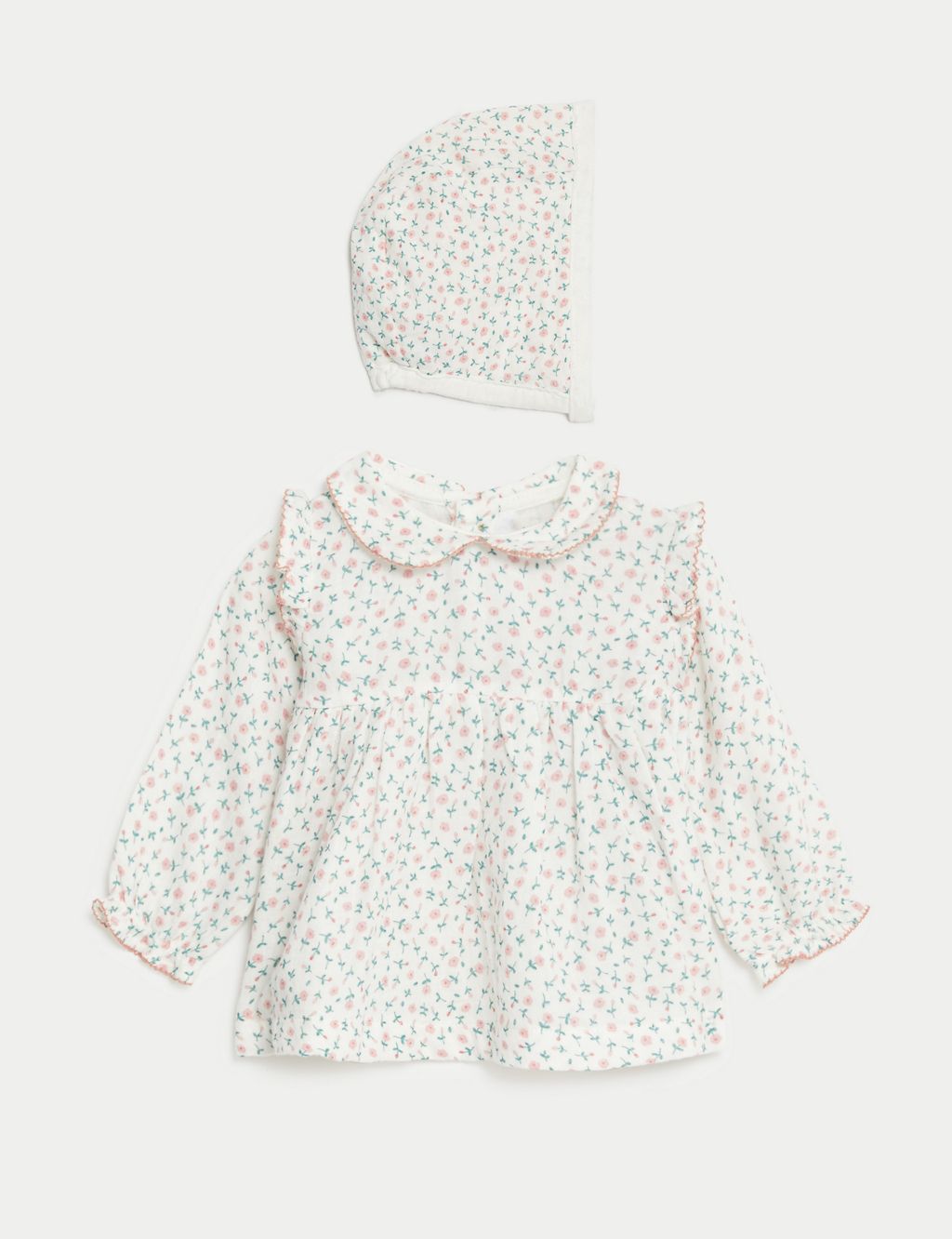 3pc Pure Cotton Floral Outfit (7lbs-1 Yrs) 7 of 10