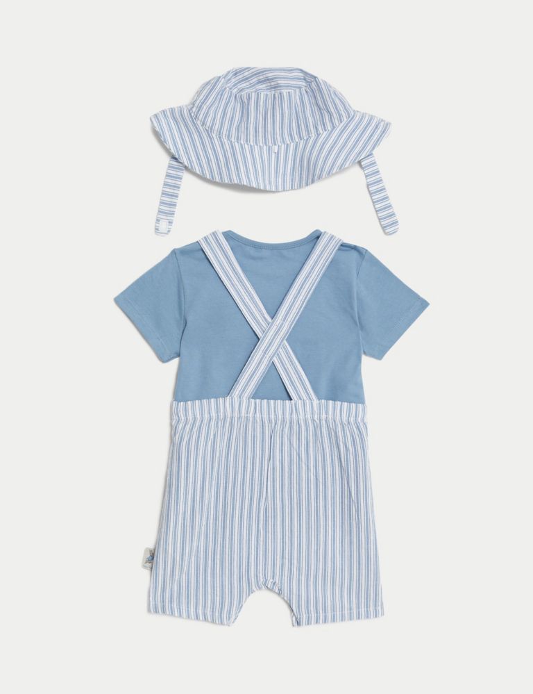 3pc Pure Cotton Peter Rabbit™ Bibshort Outfit (0-3 Yrs) 3 of 9