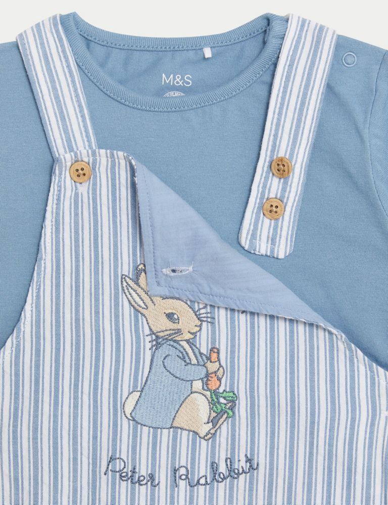 3pc Pure Cotton Peter Rabbit™ Bibshort Outfit (0-3 Yrs) 7 of 9