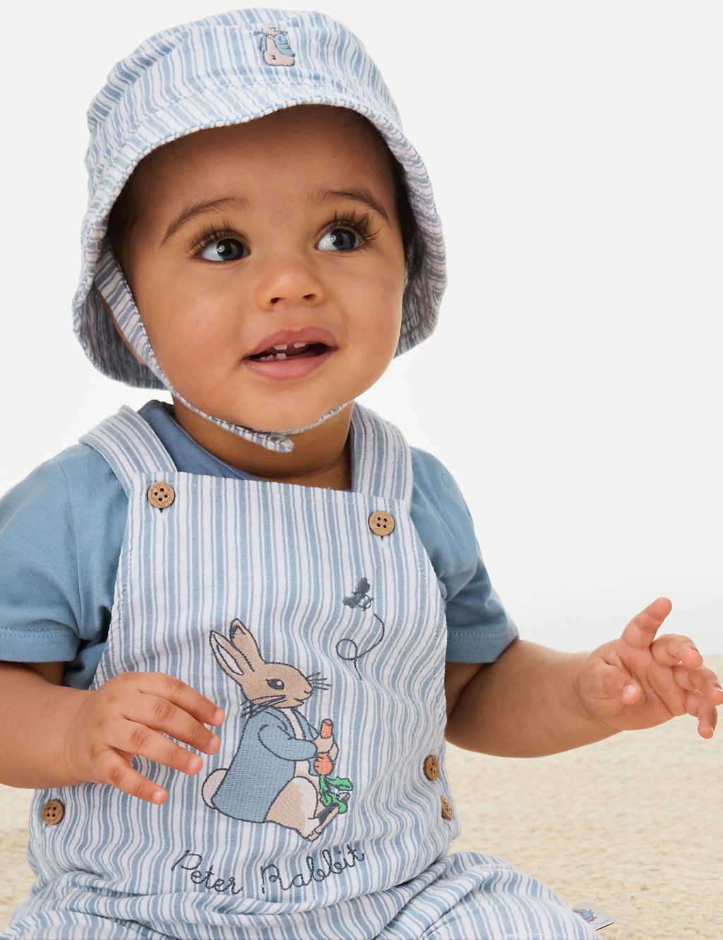 3pc Pure Cotton Peter Rabbit™ Bibshort Outfit (0-3 Yrs) 6 of 9