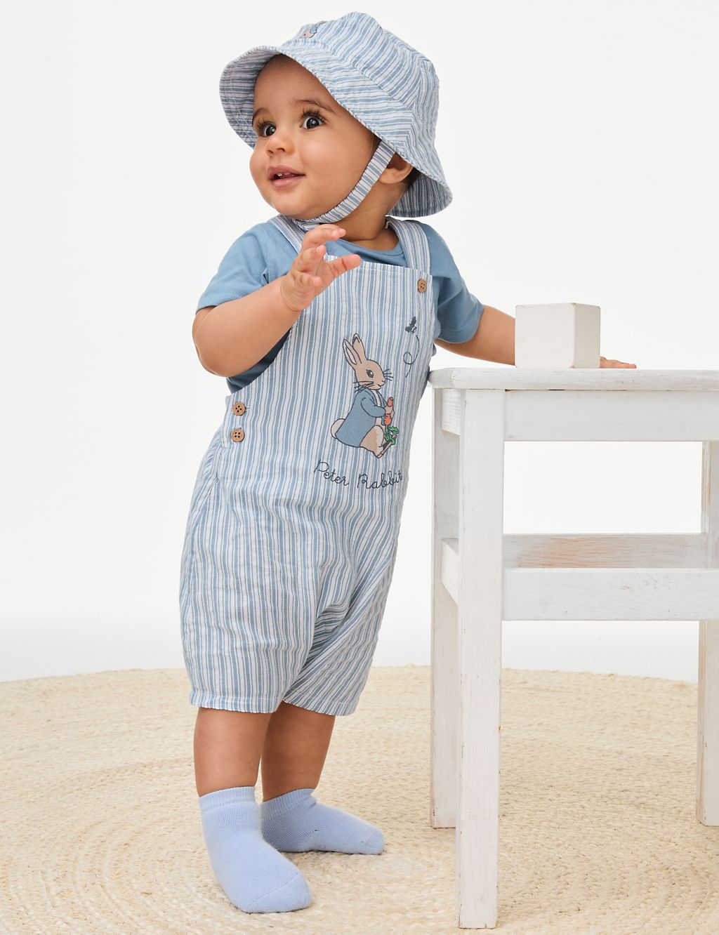 3pc Pure Cotton Peter Rabbit™ Bibshort Outfit (0-3 Yrs) 9 of 9