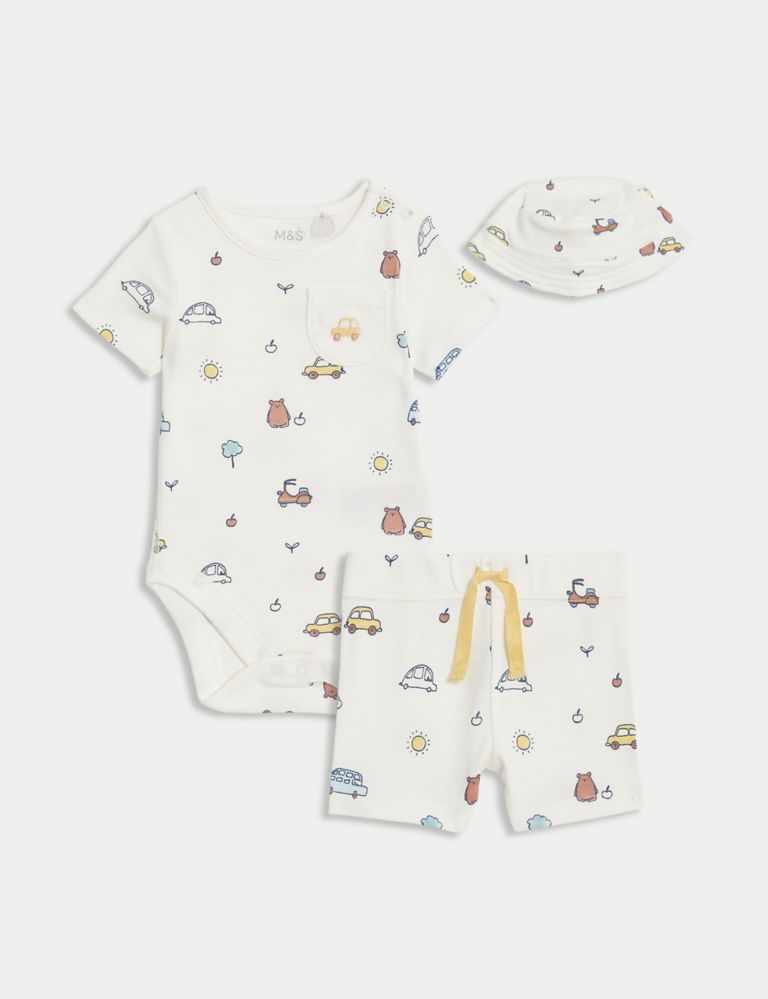 3pc Pure Cotton Toy Town Print Outfit (7lbs - 1 Yrs) 2 of 9