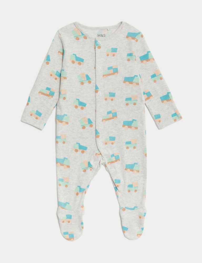 3pc Pure Cotton Tractor Sleepsuits (0-3 Yrs) 2 of 4