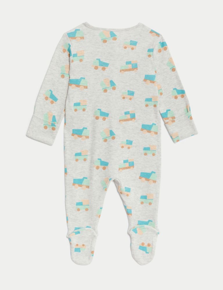 3pc Pure Cotton Tractor Sleepsuits (0-3 Yrs) 3 of 4
