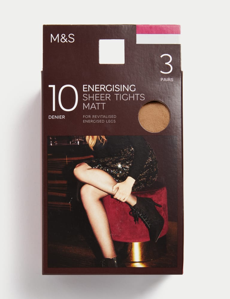 3pk 10 Denier Energising Sheer Tights 2 of 4