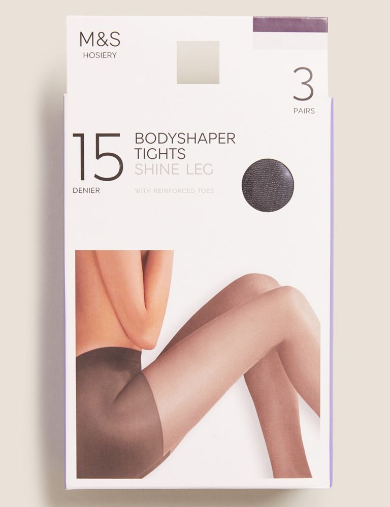 3pk 15 Denier Body Shaping Tights, M&S Collection