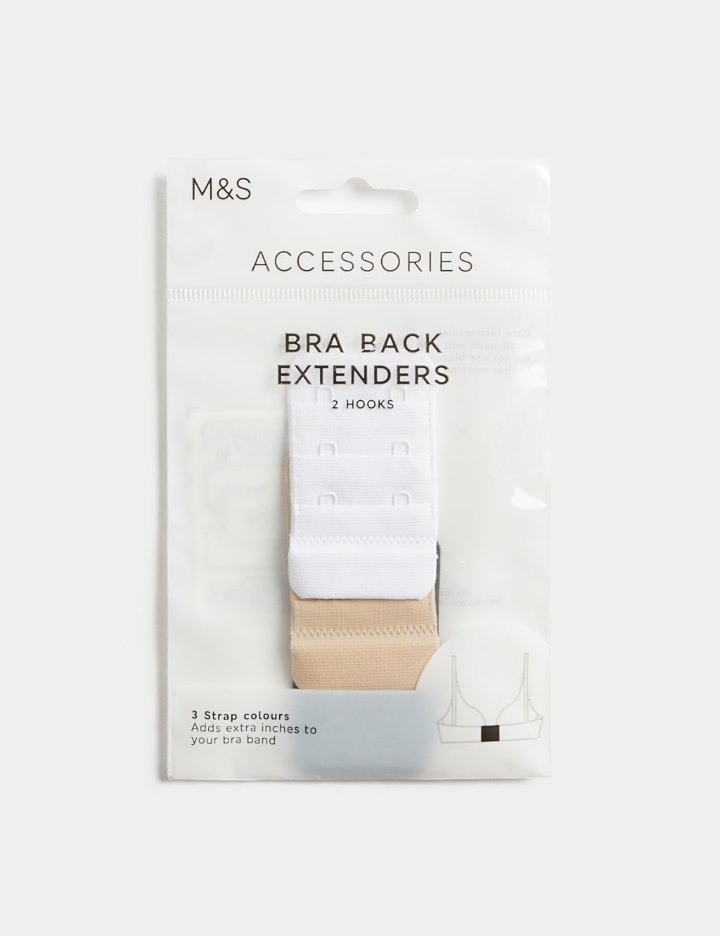 Extended bra fastening 2 hooks