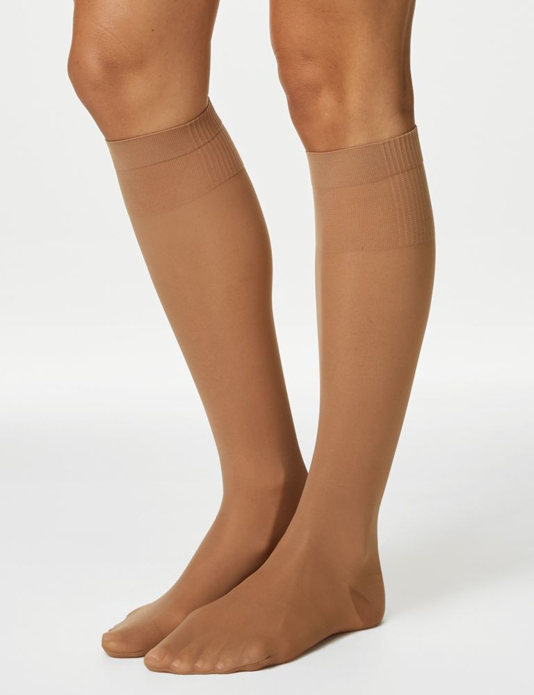 3pk 20 Denier Firm Support Knee Highs, M&S Collection
