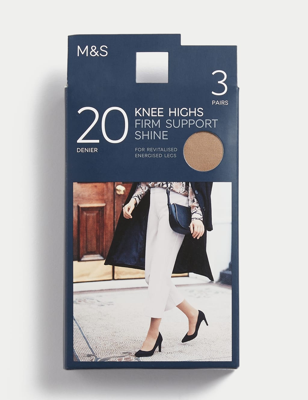 3pk 20 Denier Firm Support Knee Highs 1 of 3