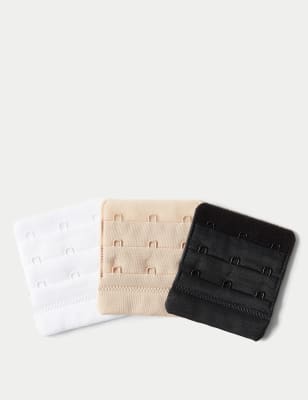 John Lewis 3 Pack 3 Hook Bra Extenders, Multi at John Lewis & Partners