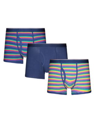 3pk 4-Way Stretch Cotton Cool & Fresh™ Striped Trunks with StayNEW™ Image 2 of 3