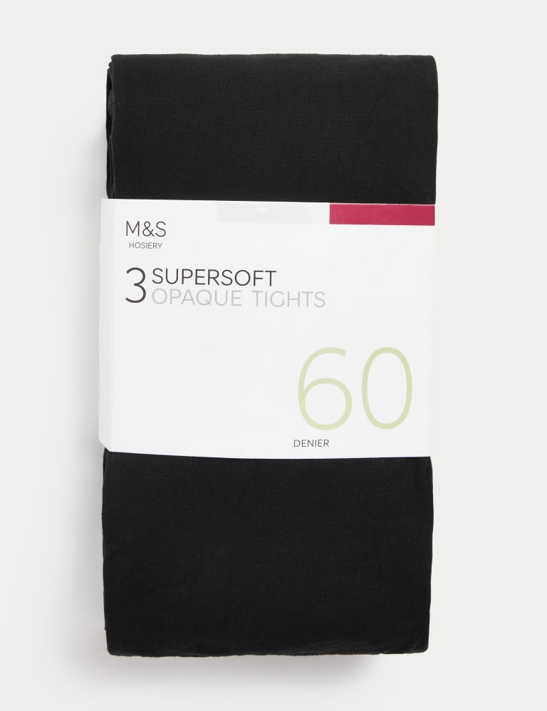 Dunnes Stores  Black 60 Denier Opaque Tights - Pack Of 3