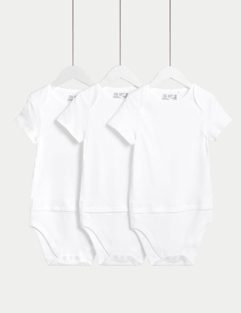 3pk Adaptive Pure Cotton Bodysuits (0 Mths–16 Yrs) 1 of 5