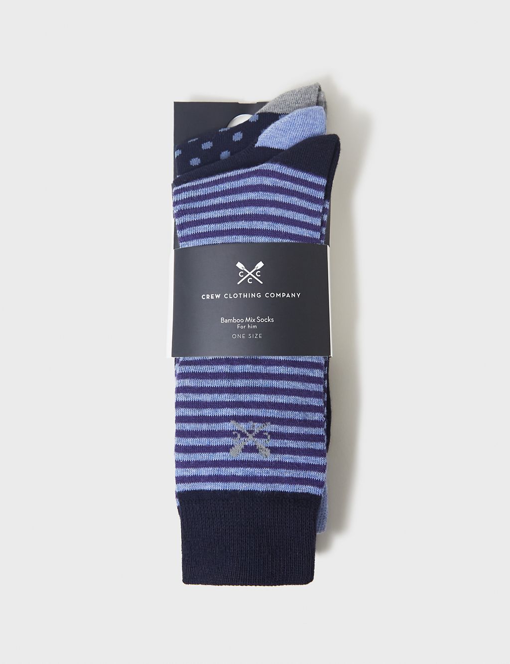 3pk Assorted Socks | Crew Clothing | M&S