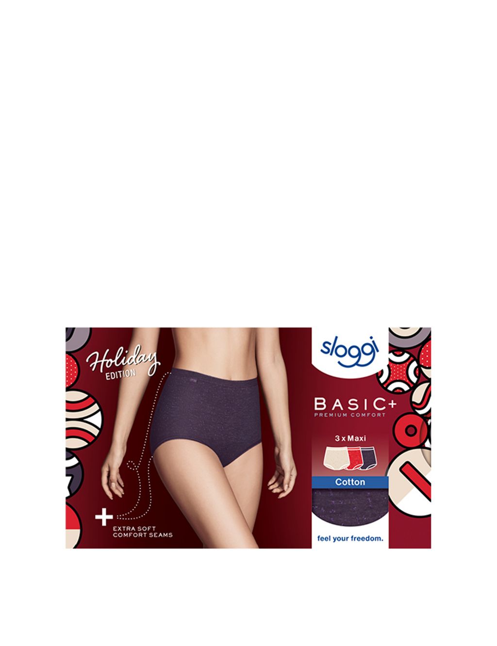 Sloggi, Ladies, Wo's Basic Maxi 3 Pack plain Basic+ premium comfort  Knickers
