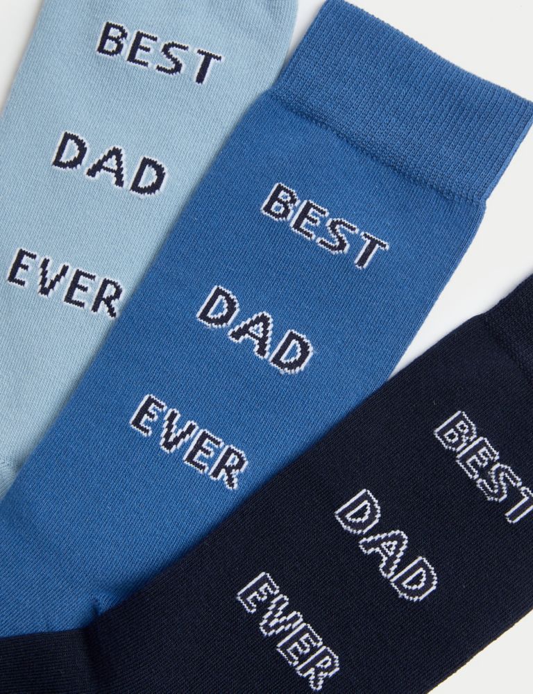 3pk Best Dad Ever Cotton Rich Socks 2 of 3