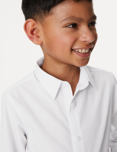 3pk Boys' Easy Dressing Easy Iron School Shirts (3-18 Yrs) 3 of 7