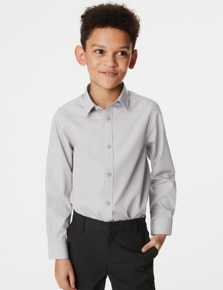 3pk Boys' Easy Iron School Shirts (2-16 Yrs) 1 of 6