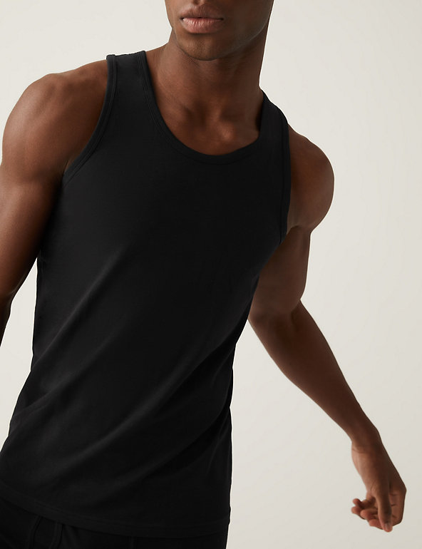 Marks & Spencer Men Clothing Underwear Vests 3pk Cool & Fresh™ Sleeveless Vests 