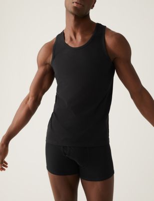 Marks & Spencer Men Clothing Underwear Vests 2pk Cool Comfort vest 