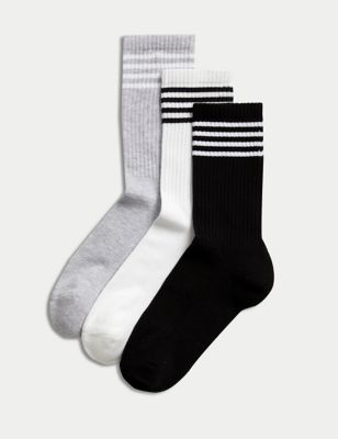 3pk Cotton Blend Ankle High Socks Image 1 of 2