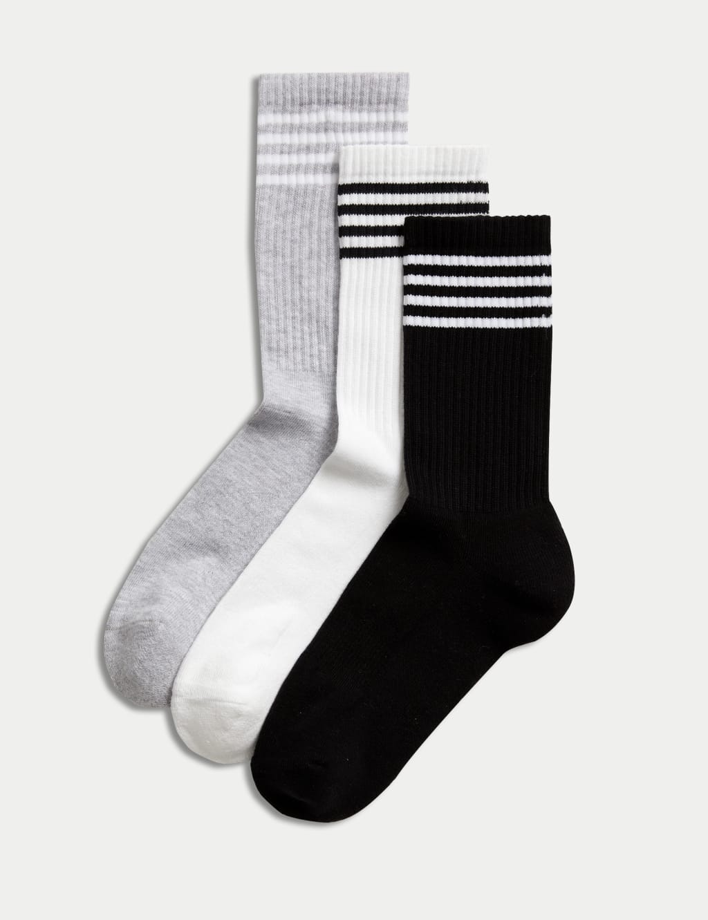 3pk Cotton Blend Ankle High Socks Goodmove M&S