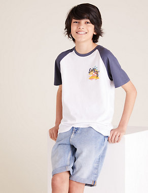 3pk Cotton Contrast T-Shirts (6-16 Yrs) Image 2 of 5